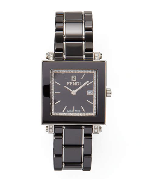 fendi ceramic watch with diamonds